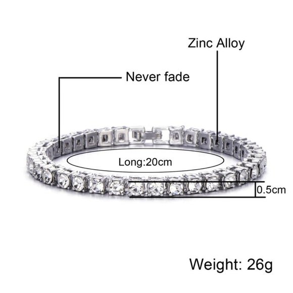 Women Silver Tennis Bracelet White CZ 8" - NEW - Picture 5 of 5